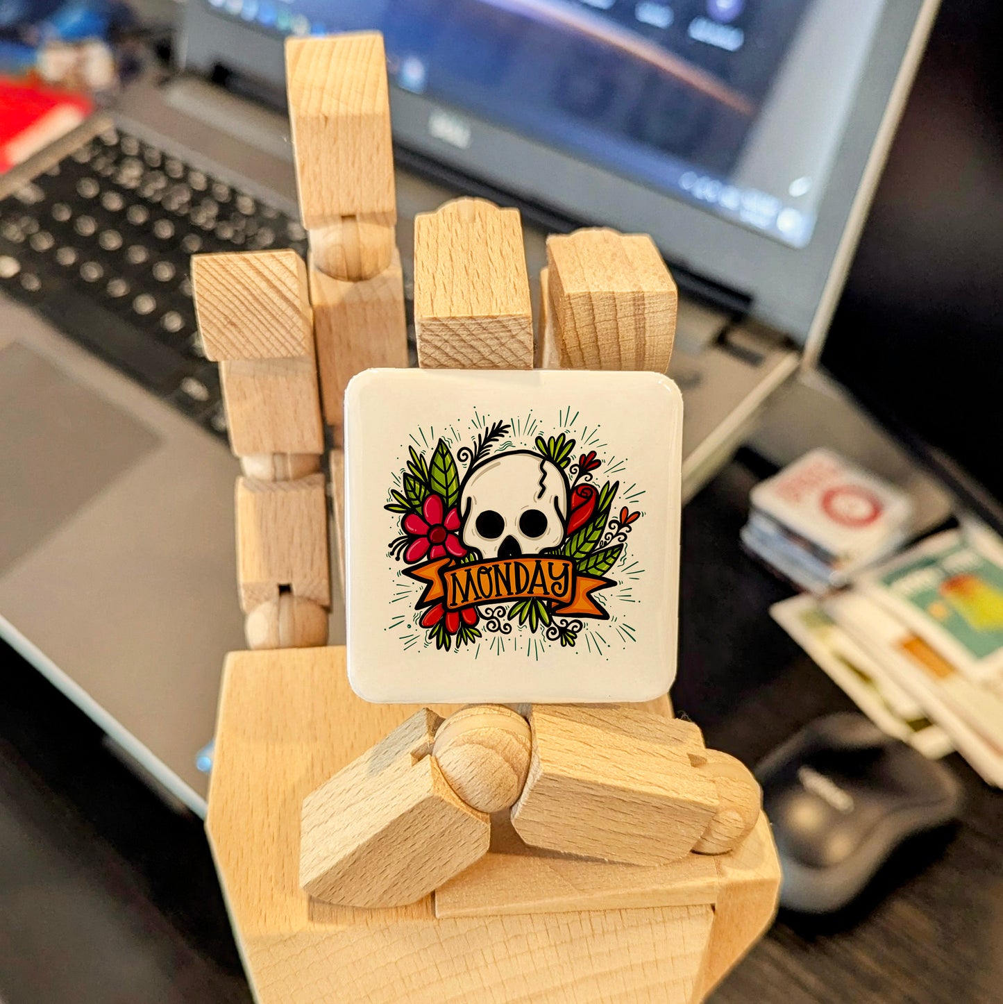 Monday Skull Fridge Magnet - PhiloPerse