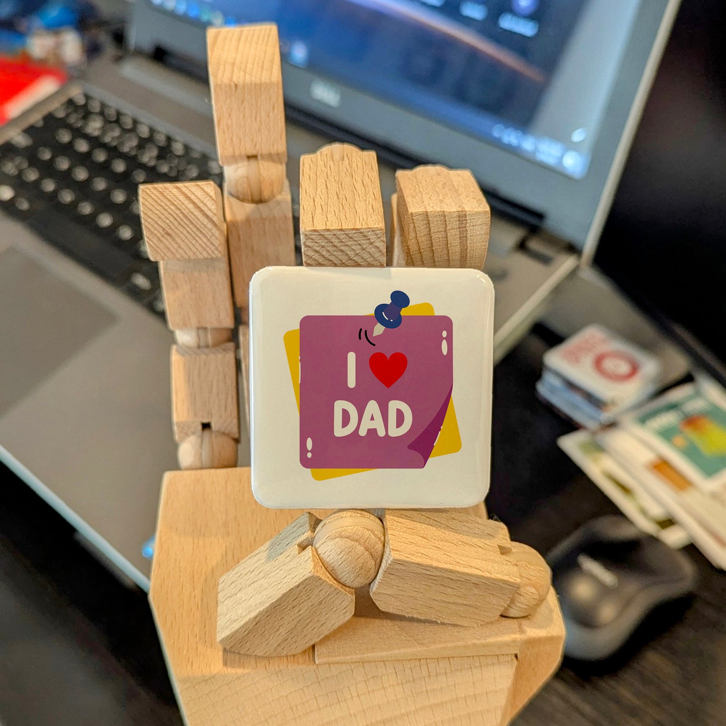 I Love Dad Sticker Fridge Magnet - PhiloPerse