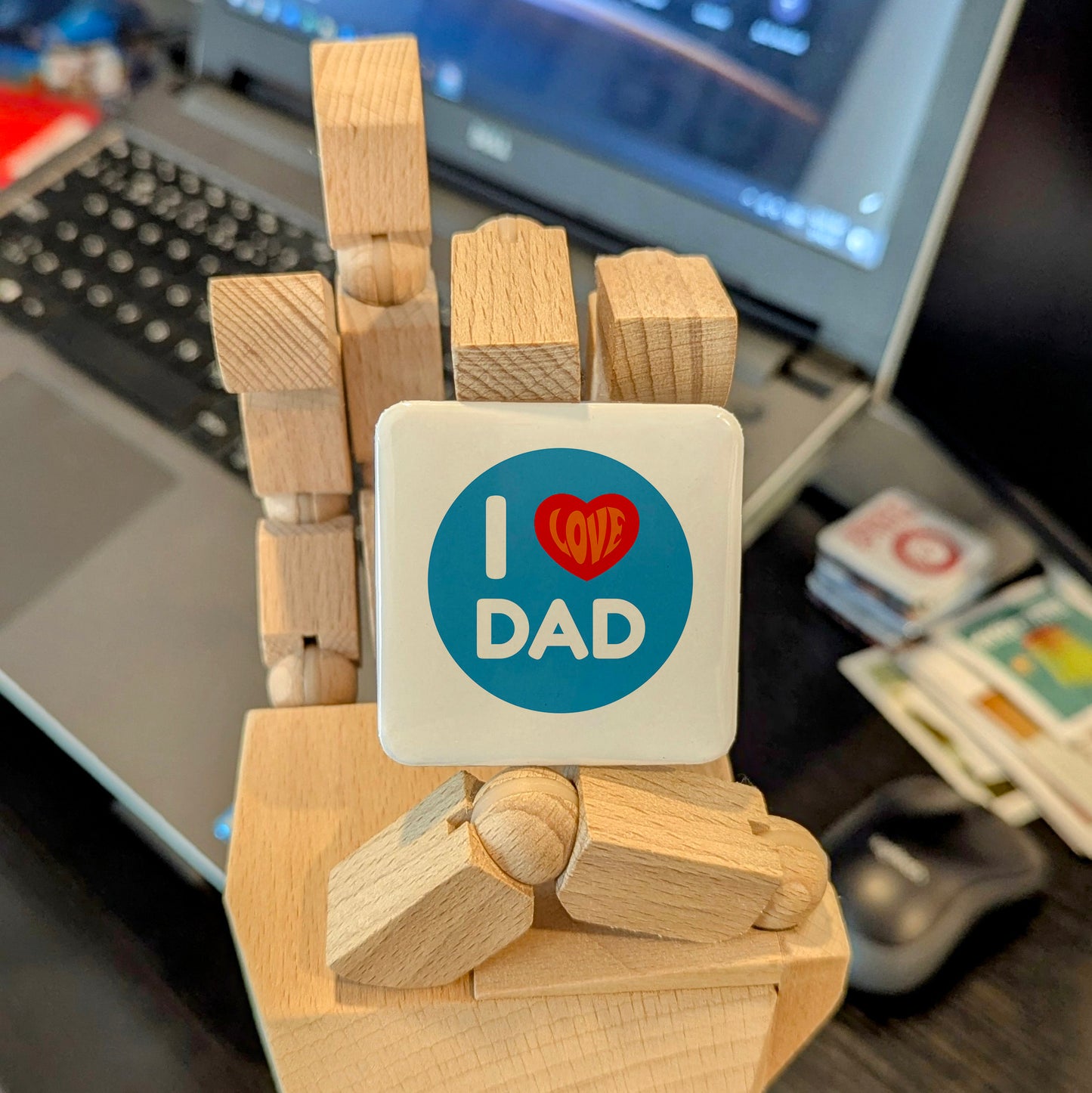I Love Dad Tag Fridge Magnet - PhiloPerse