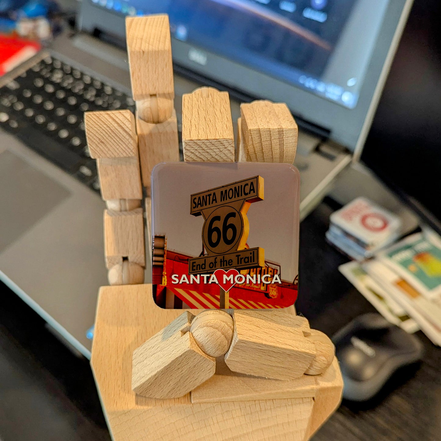 Santa Monica Route 66 Fridge Magnet - PhiloPerse