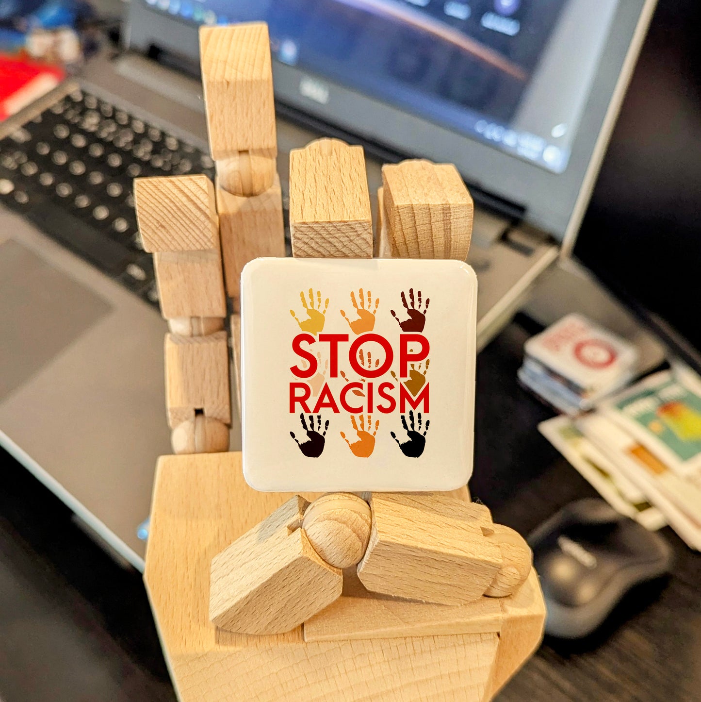 Stop Racism Fridge Magnet - PhiloPerse