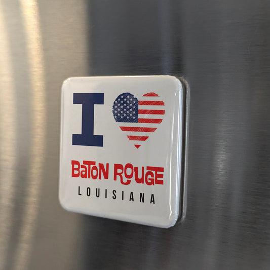 Baton Rouge Louisiana Magnet | Red Stick Pride | 2×2 | Made in Canada - PhiloPerse