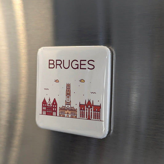 Bruges Belgium Magnet | Venice of the North on the Flemish Canal | 2x2 | Made in Canada - PhiloPerse
