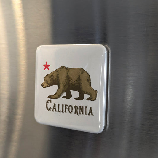 California Magnet | Republic Bear & Star | 2×2 | Made in Canada - PhiloPerse