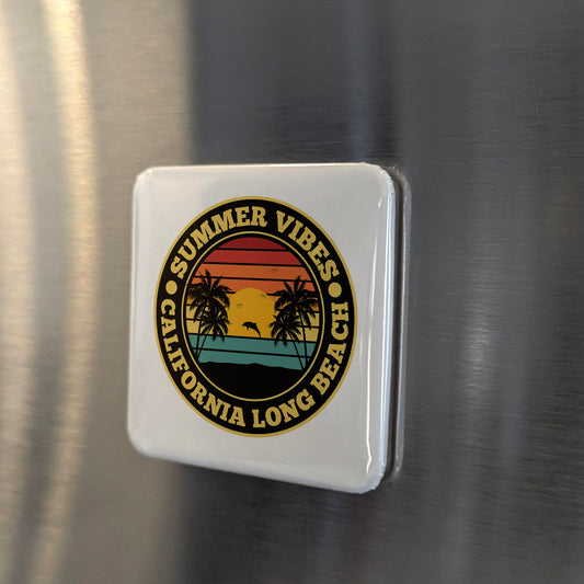 Long Beach California Magnet | Summer Vibes | 2×2 | Made in Canada - PhiloPerse