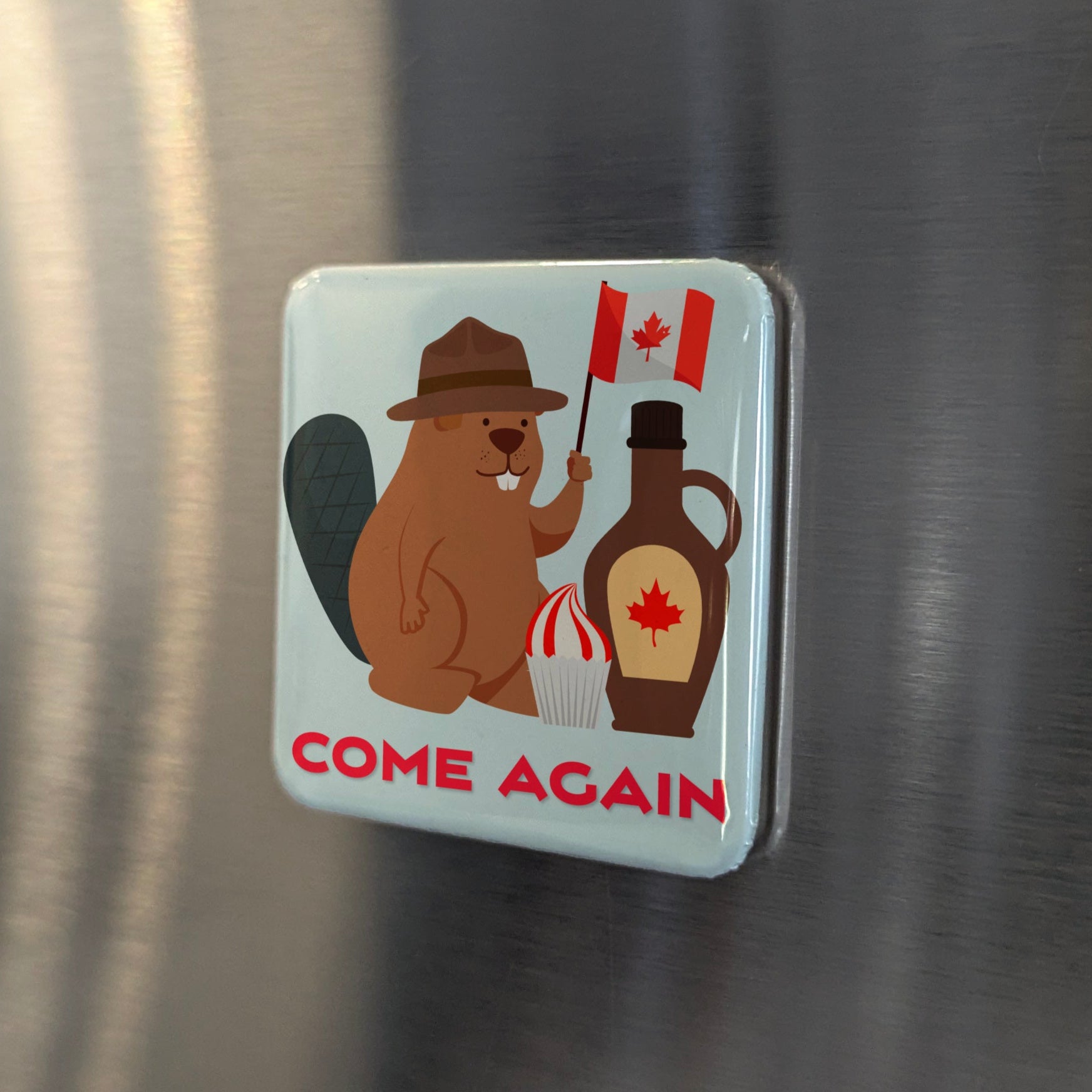 Beaver with Maple Syrup Fridge Magnet - PhiloPerse