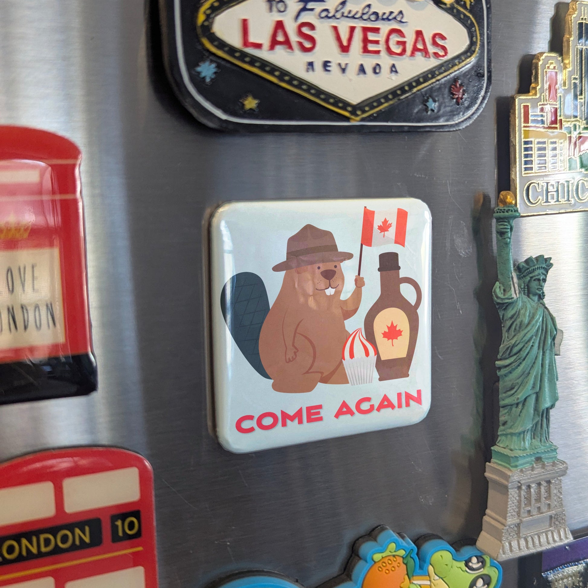 Beaver with Maple Syrup Fridge Magnet - PhiloPerse