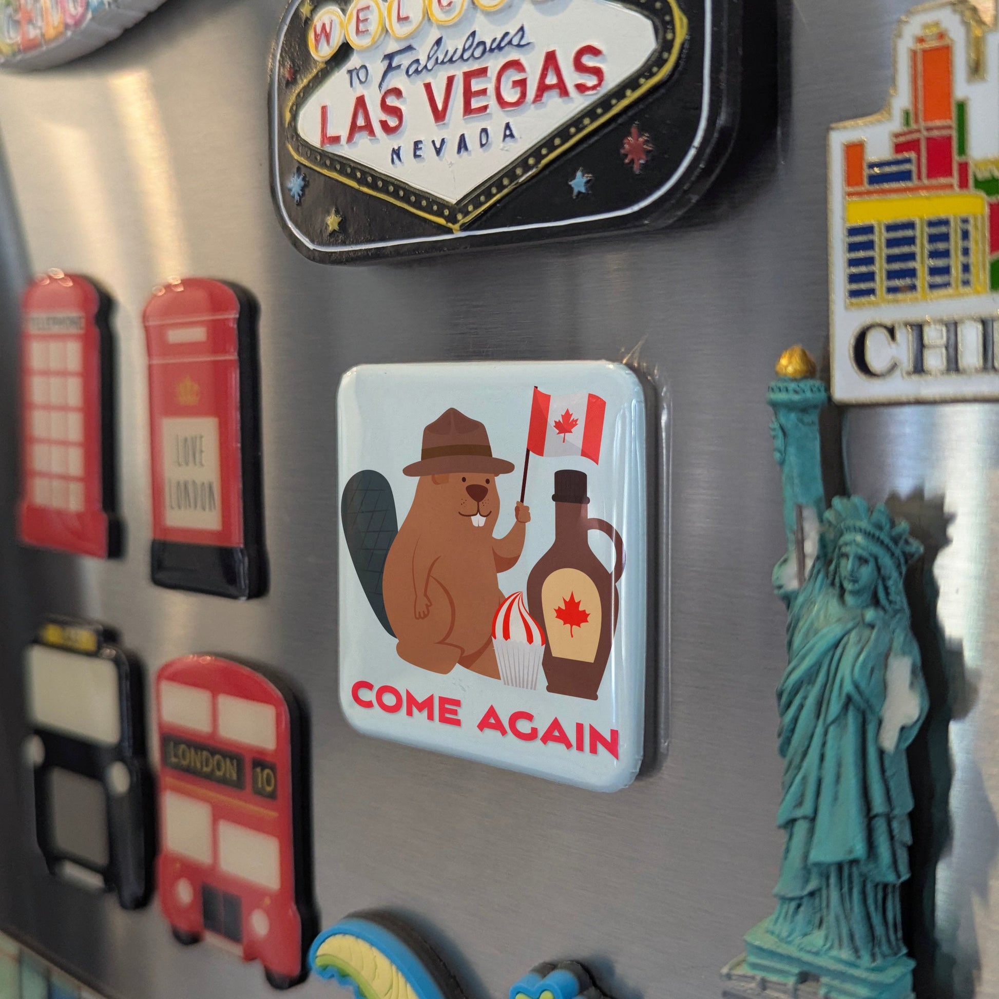 Beaver with Maple Syrup Fridge Magnet - PhiloPerse