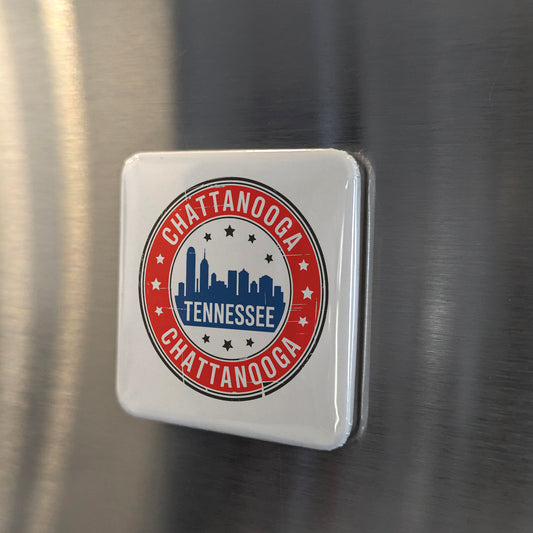 Chattanooga Tennessee Magnet | Patriotic Skyline Seal | 2x2 | Made in Canada - PhiloPerse