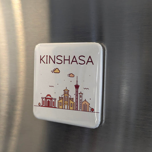 Kinshasa DR Congo Africa Magnet | Capital on the Congo River | 2x2 | Made in Canada - PhiloPerse