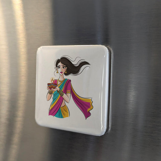 Asia Magnet | Indian Culture Colours of the Subcontinent | 2x2 | Made in Canada - PhiloPerse