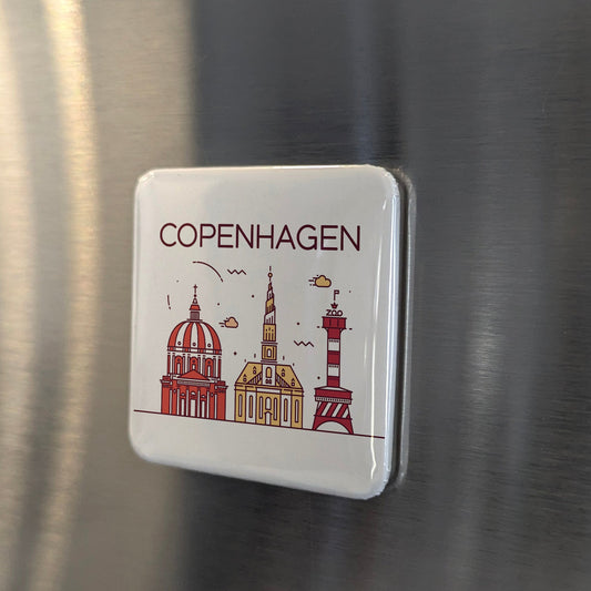 Copenhagen Denmark Magnet | City of Spires and Hygge on the Oresund | 2x2 | Made in Canada - PhiloPerse