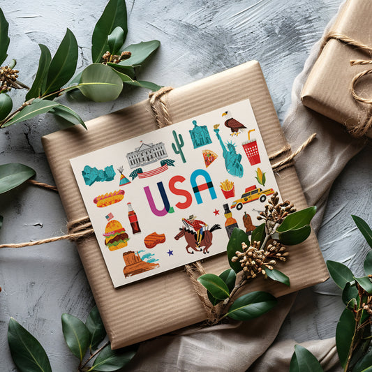 USA Illustrated Art Print & Wall Art | Made in Canada - PhiloPerse