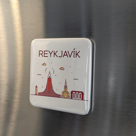 Reykjavik Iceland Magnet | World's Most Northern Capital on the Edge of the Arctic | 2x2 | Made in Canada - PhiloPerse
