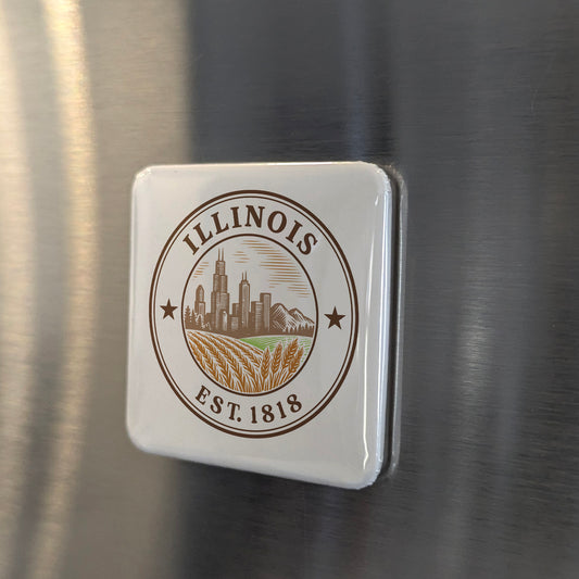 Illinois Magnet | The Prairie State | 2×2 | Made in Canada - PhiloPerse