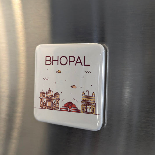 Bhopal India Asia Magnet | City of Lakes in the Heart of India | 2x2 | Made in Canada - PhiloPerse