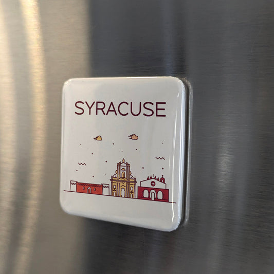 Syracuse Italy Magnet | Ancient Greek Jewel of Sicily and Birthplace of Archimedes | 2x2 | Made in Canada