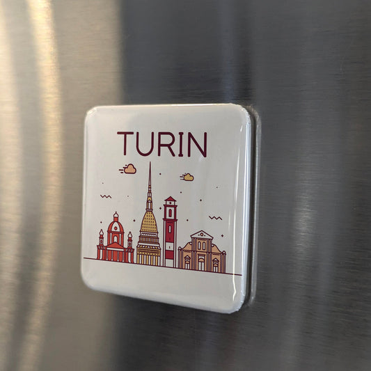 Turin Italy Magnet | First Capital of Italy and Baroque City of the Holy Shroud | 2x2 | Made in Canada
