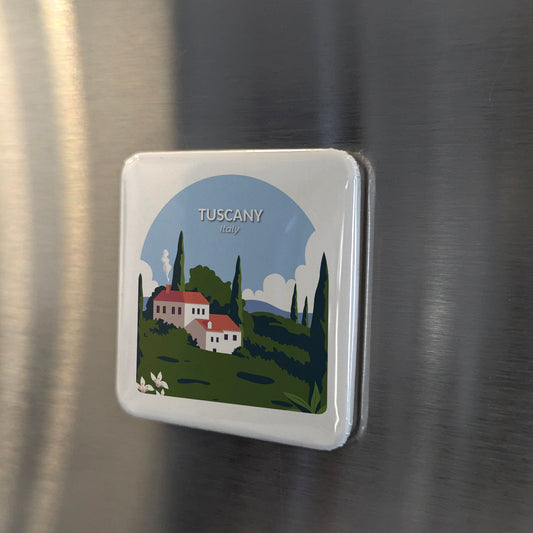 Tuscany Italy Magnet | Rolling Hills of Cypress and Vine in the Heart of the Italian Renaissance | 2x2 | Made in Canada