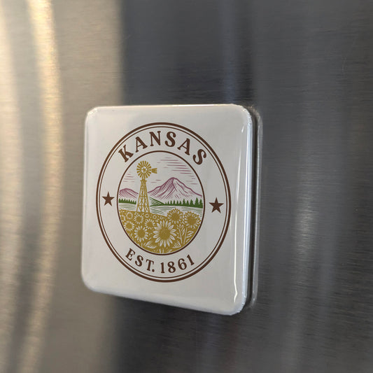 Kansas Magnet | The Sunflower State | 2×2 | Made in Canada - PhiloPerse