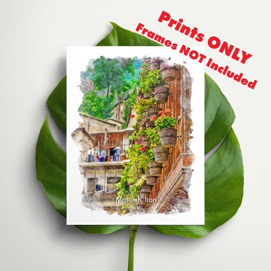 Masuleh Flower Balcony, Iran, Art Print | 8×10 | Made in Canada - PhiloPerse