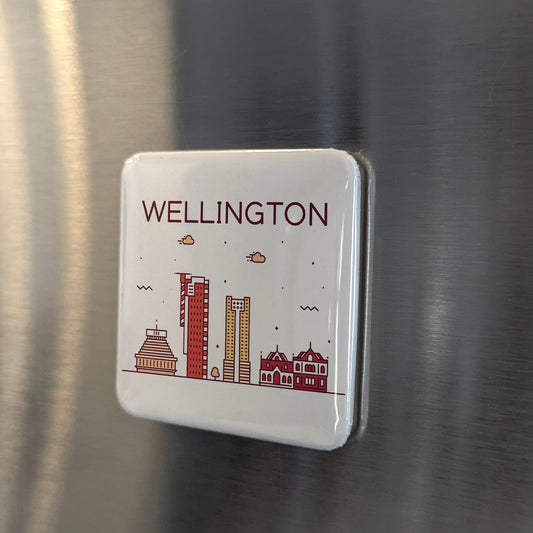 Wellington Nouvelle-Zélande Océanie Aimant | Capitale venteuse au bout du monde | 2x2 | Fabriqué au Canada
