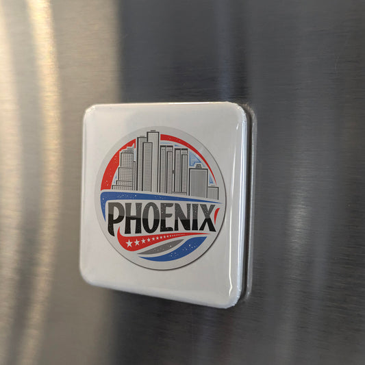 Phoenix Arizona Magnet | Patriot City Globe | 2×2 | Made in Canada - PhiloPerse