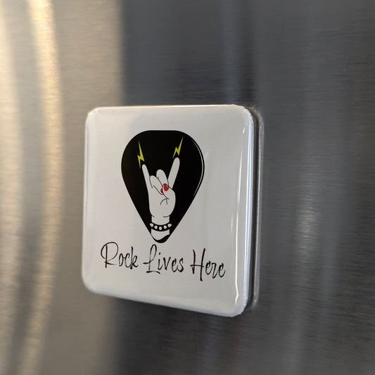 Rock Lives Here Fridge Magnet - PhiloPerse
