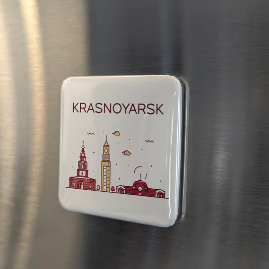Krasnoyarsk Russia Asia Magnet | Siberian Giant on the Yenisei River | 2x2 | Made in Canada - PhiloPerse