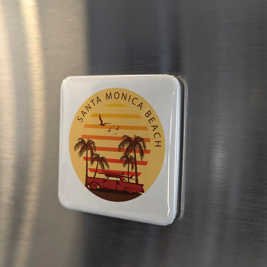 Santa Monica Beach California Magnet | Edge of the West | 2×2 | Made in Canada - PhiloPerse