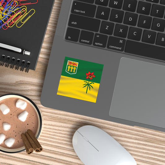 Saskatchewan Flag Vinyl Sticker | 2x2 | Made in Canada - PhiloPerse
