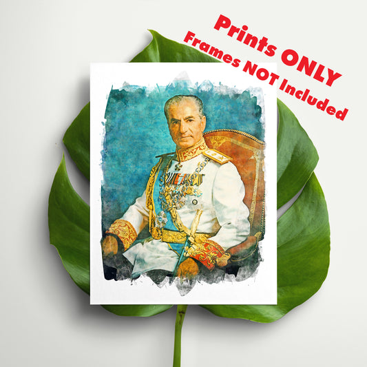 Mohammad Reza Shah Portrait, Iran, Art Print | 8×10 | Made in Canada - PhiloPerse
