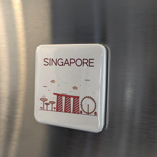 Singapore Asia Magnet | Lion City Garden City of the Strait of Malacca | 2x2 | Made in Canada - PhiloPerse