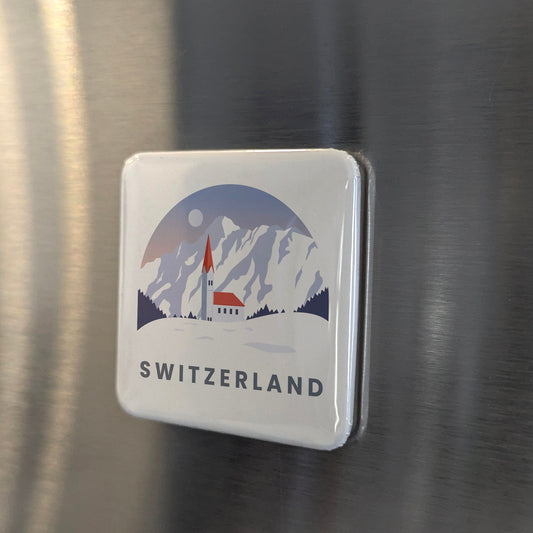 Switzerland Magnet | Land of the Alps, Watches, and the Heart of Europe | 2x2 | Made in Canada