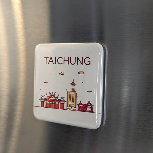 Taichung Taïwan Asie Aimant | Capitale culturelle de la Plaine centrale de Taïwan | 2x2 | Fabriqué au Canada