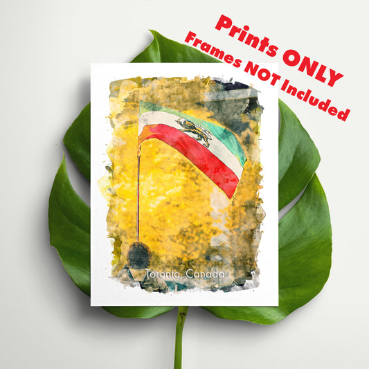 Tehranto Lion and Sun Flag, Art Print | 8×10 | Made in Canada - PhiloPerse