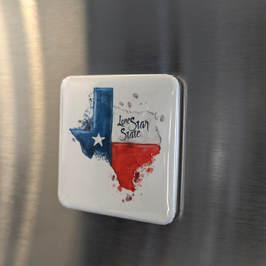 Texas Magnet | Lone Star State Watercolor | 2×2 | Made in Canada - PhiloPerse
