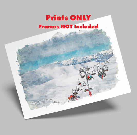 Tehran Tochal Ski Resort, Iran, Art Print | 8×10 | Made in Canada - PhiloPerse