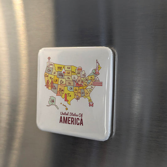 USA Map Magnet | All 50 States | 2×2 | Made in Canada - PhiloPerse