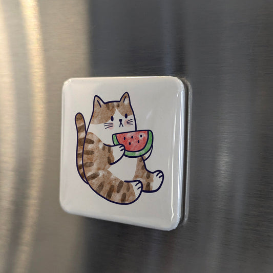 Watermelon Cat Magnet | A Slice of Happiness | 2×2 | Made in Canada - PhiloPerse