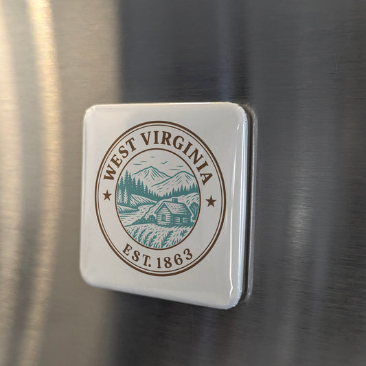 West Virginia Magnet | The Mountain State | 2×2 | Made in Canada - PhiloPerse