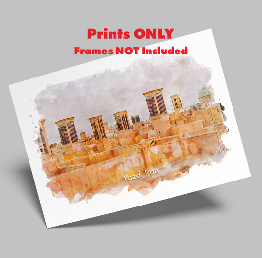 Yazd Wind Towers Skyline, Iran, Art Print | 8×10 | Made in Canada - PhiloPerse