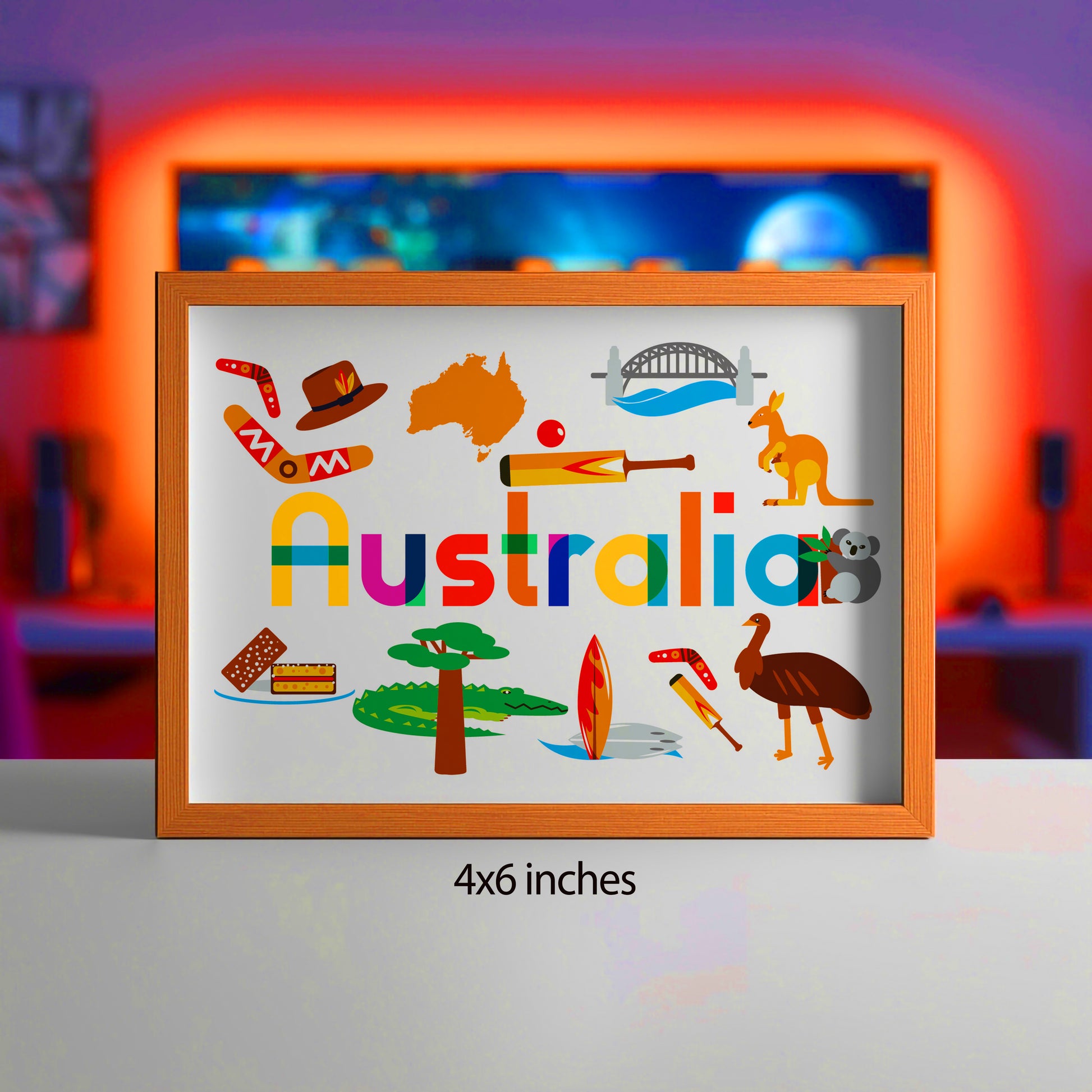 Australia Illustrated Art Print & Wall Art | Made in Canada - PhiloPerse