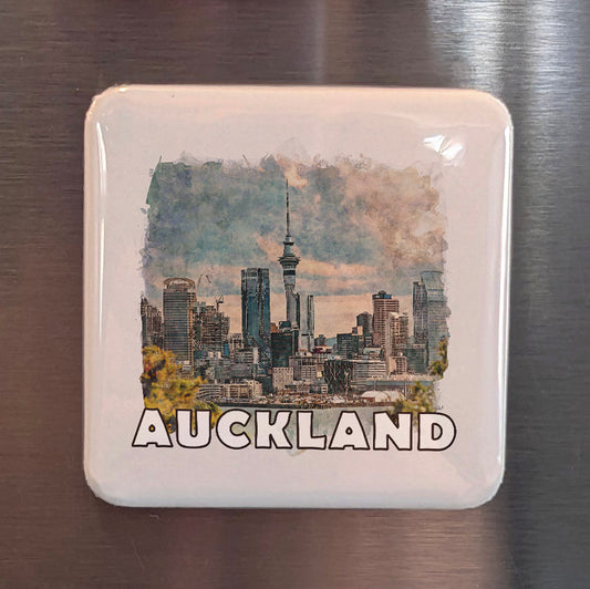 Auckland New Zealand Watercolor Fridge Magnet - PhiloPerse