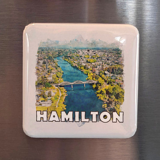 Hamilton New Zealand Watercolor Fridge Magnet - PhiloPerse