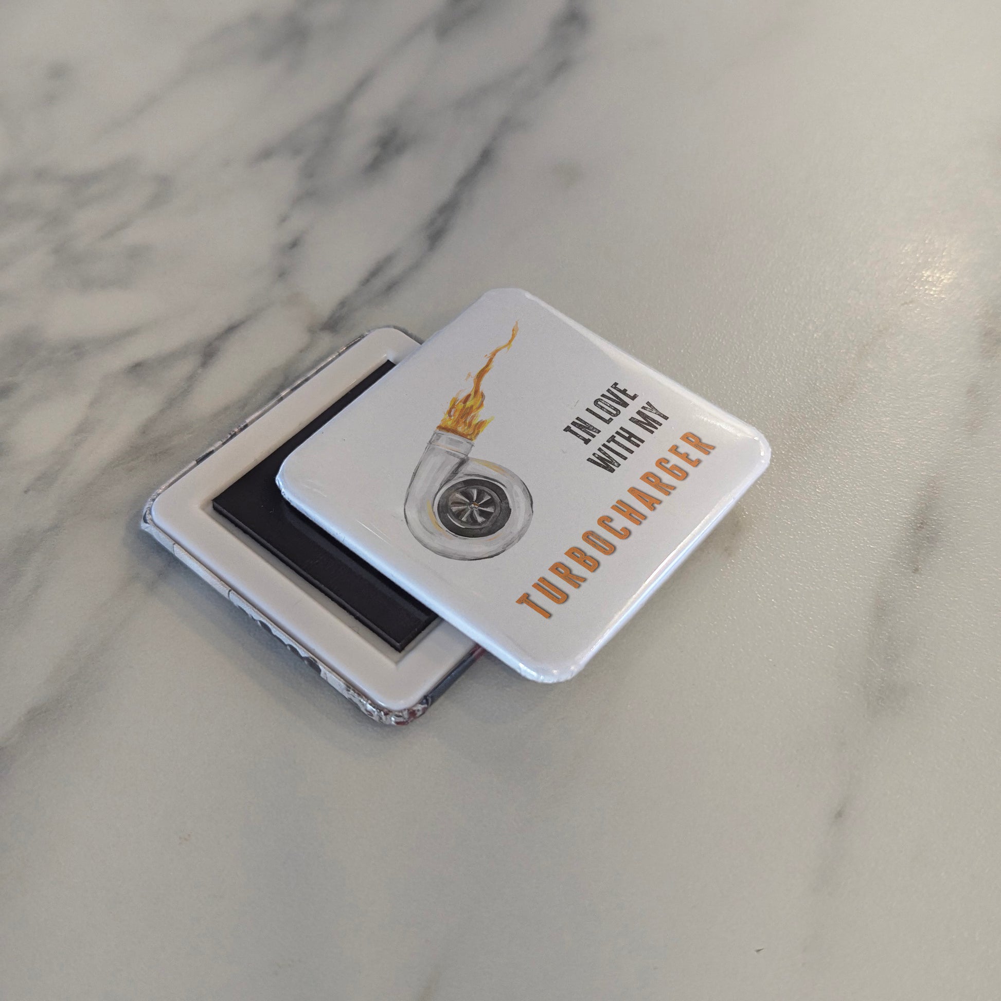 In Love with My Turbocharger Fridge Magnet - PhiloPerse
