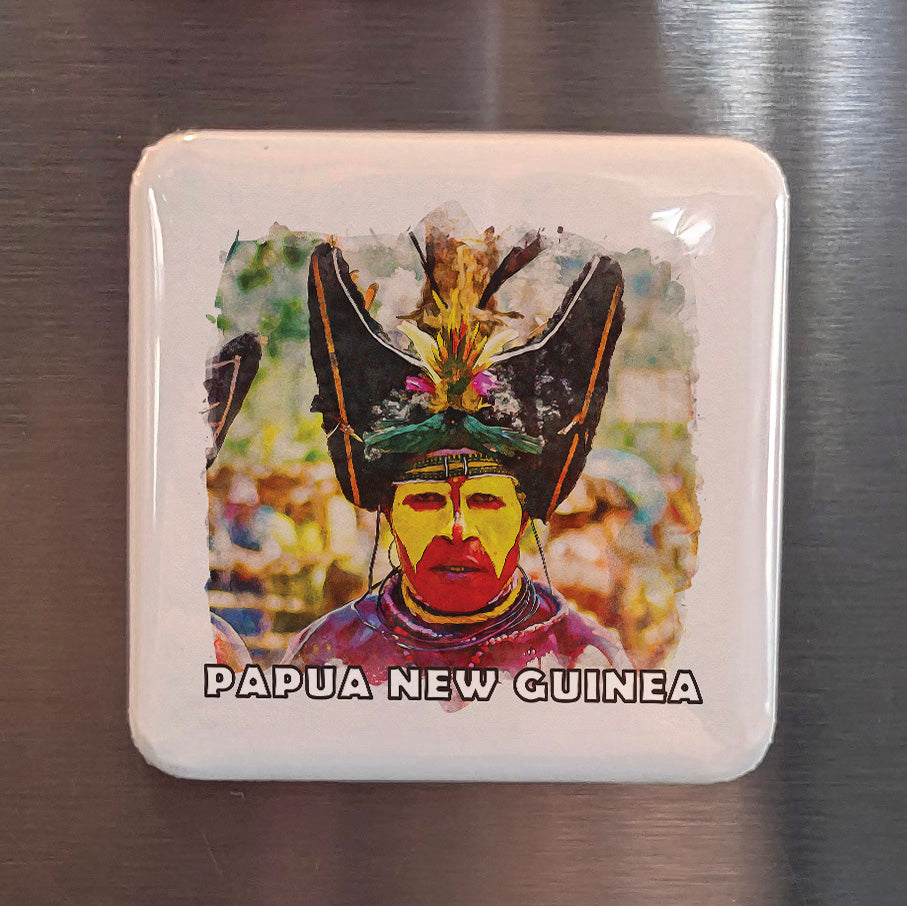 Papua New Guinea Watercolor Fridge Magnet - PhiloPerse