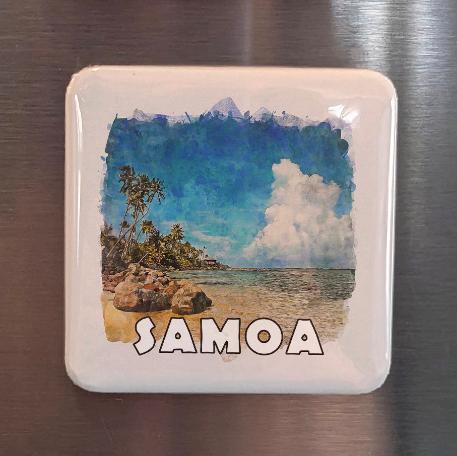 Samoa Watercolor Fridge Magnet - PhiloPerse
