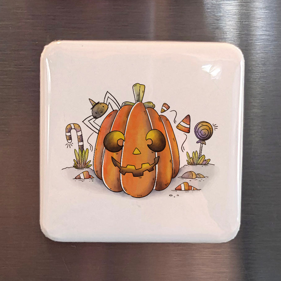 Spooky Pumpkin Fridge Magnet - PhiloPerse
