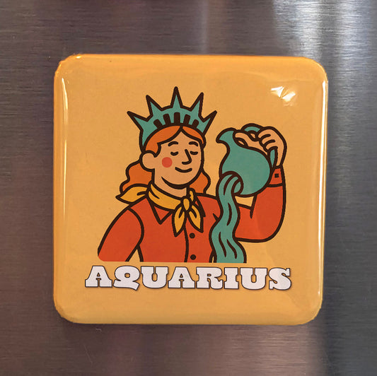 Western Aquarius Zodiac Fridge Magnet - PhiloPerse
